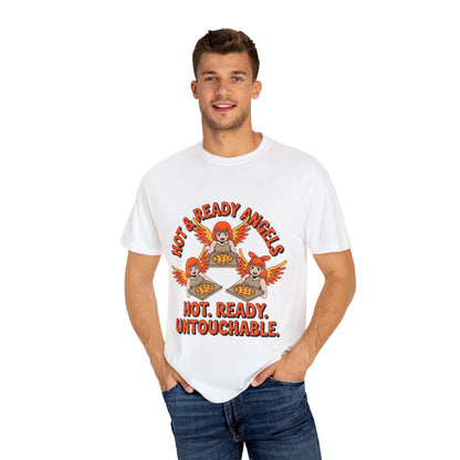 Hot & Ready Angels T-Shirt, Fun Graphic Tee, Unisex Apparel, Casual Wear, Summer Fashion, Gift for Food Lovers