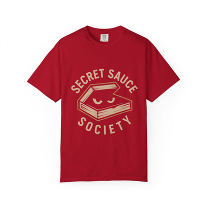Secret Sauce Society T-Shirt, Unisex Garment-Dyed Tee, Funny Foodie Gift, Casual Wear, Cooking Enthusiast Apparel