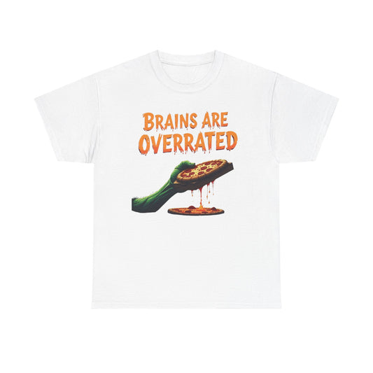 Halloween Humor Unisex Tee, Brains Are Overrated Graphic Tee, Fun Gift for Halloween Party, Casual Wear, Quirky Gift Idea