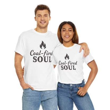 Coal-fired Soul Unisex Heavy Cotton Tee, Gift for Fire Lovers, Motivational T-Shirt, Birthday Gift, Celebration Apparel