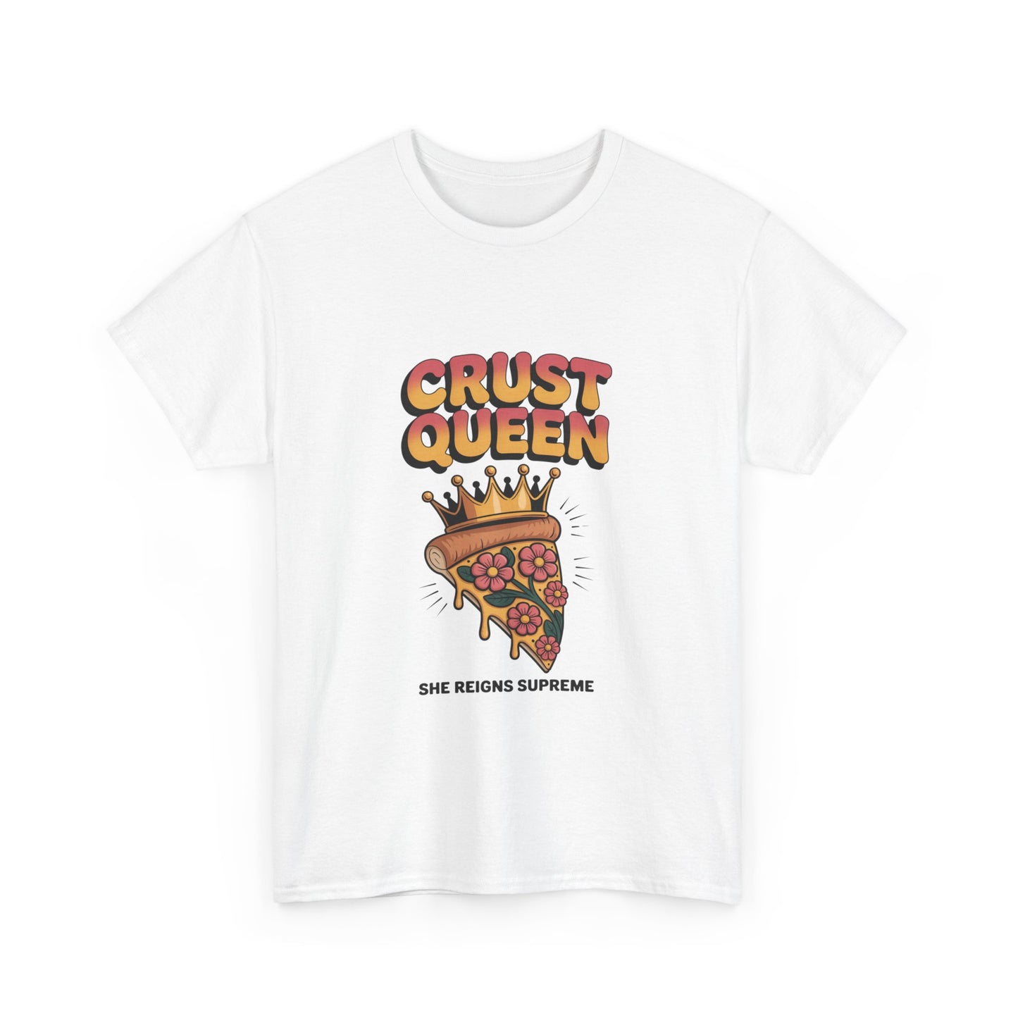 Crust Queen Pizza Unisex Heavy Cotton Tee - Fun Foodie Shirt