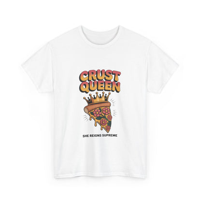 Crust Queen Pizza Unisex Heavy Cotton Tee - Fun Foodie Shirt