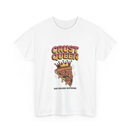 Crust Queen Pizza Unisex Heavy Cotton Tee - Fun Foodie Shirt