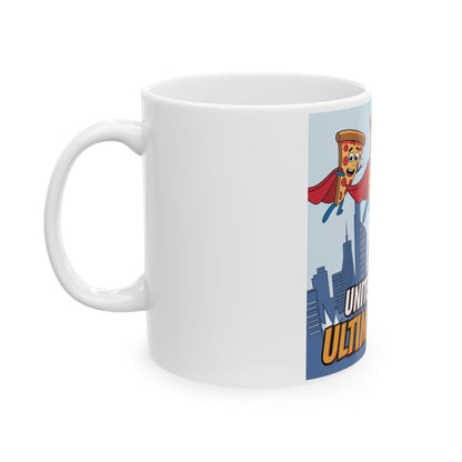 Superhero Pizza Ceramic Mug - Perfect for Pizza Lovers & Fun Gifts