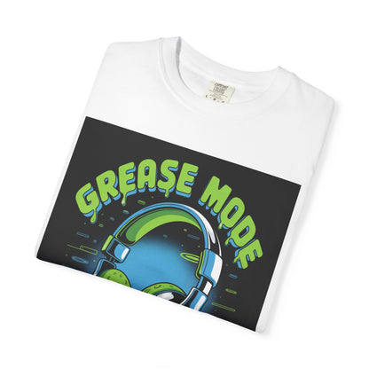Grease More Unisex Garment-Dyed T-Shirt - Fun Pizza & Headphones Design