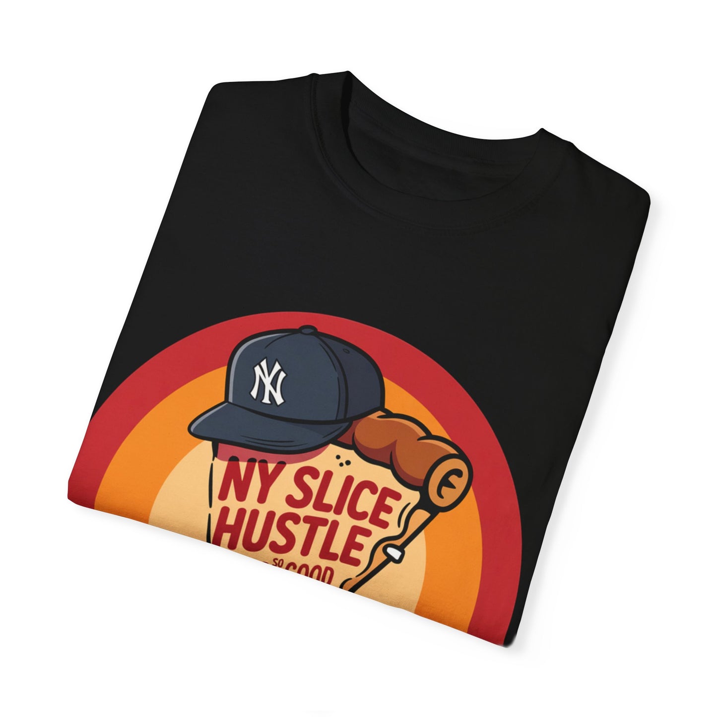 NY Slice Hustle Unisex Garment-Dyed T-Shirt - Fun Graphic Tee for Pizza Lovers