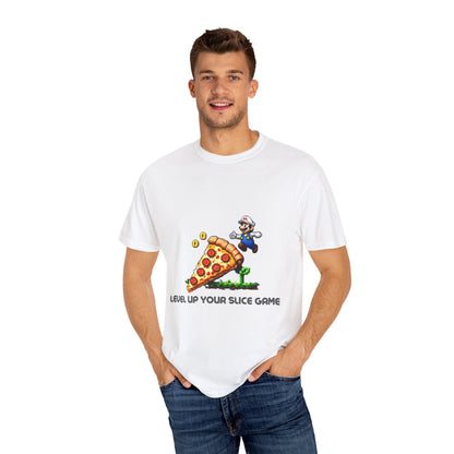 Level Up Your Slice Game Unisex T-Shirt - Fun Gamer Tee for Pizza Lovers